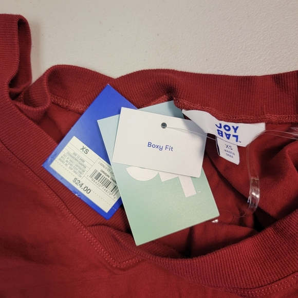 JoyLab Boxy Fit Cropped Long Sleeve Tee Red Size XS - Picture 3 of 7